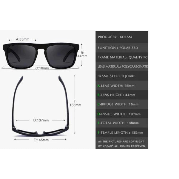 Okulary Przeciwsłoneczne Polaryzacyjne KDEAM Navi Red