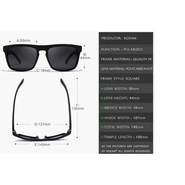 Okulary Przeciwsłoneczne Polaryzacyjne KDEAM Navi Orange