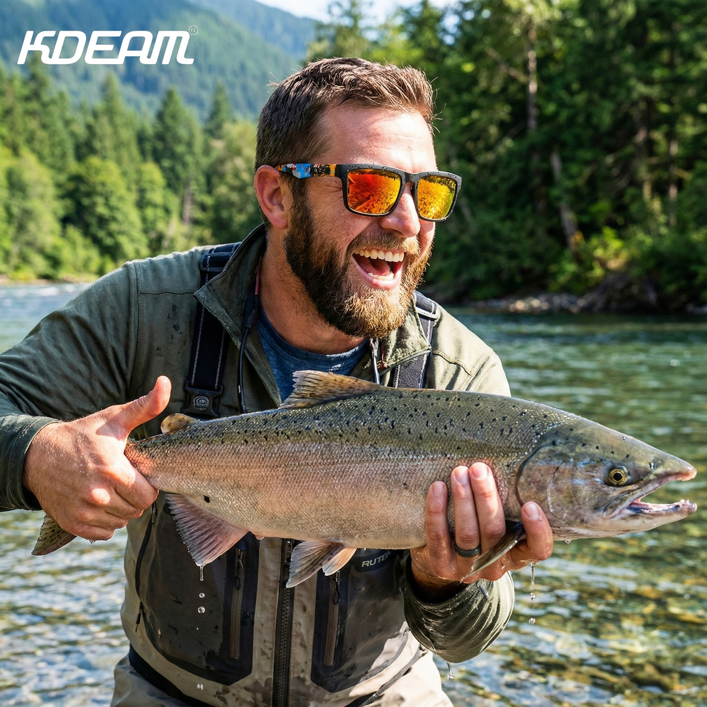 Okulary Przeciwsłoneczne Polaryzacyjne KDEAM Navi Orange